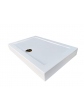 White 120x80 cm shower tray with a frame, feet and a drain in the middle - 4